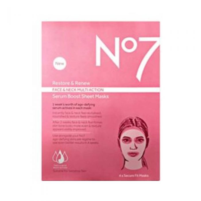 No7 Restore & Revew Face & Neck Multi Action Serum Sheet Mask Boots