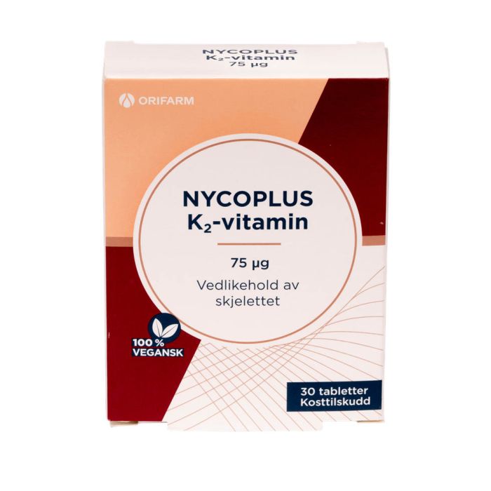 Nycoplus K2-vitamin 75 mcg tabletter 30 stk